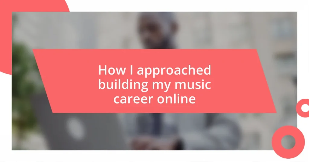 How I approached building my music career online