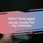 How I leveraged social media for my releases