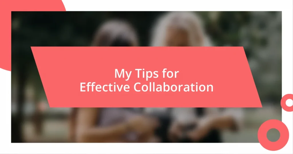 My Tips for Effective Collaboration